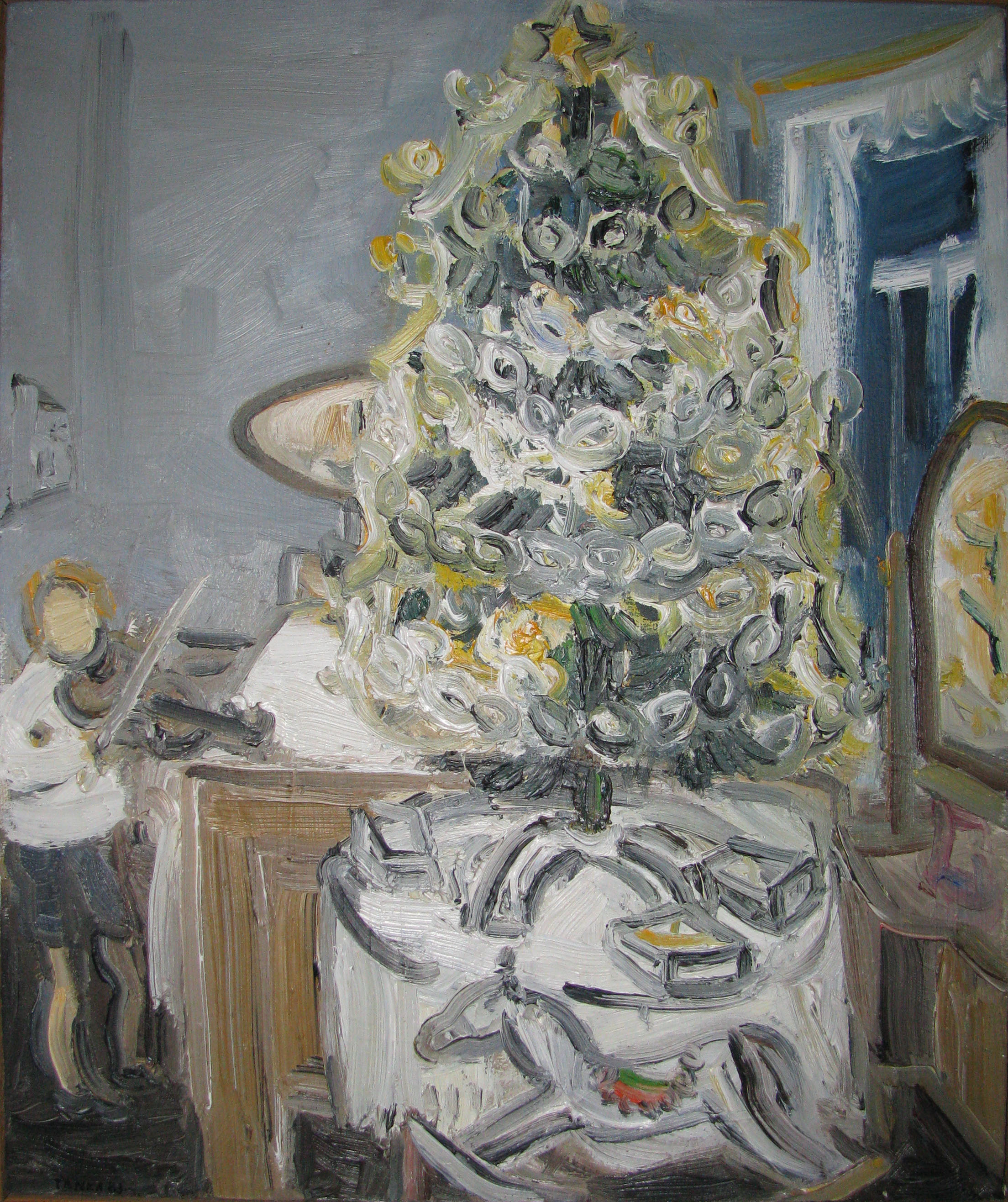 Vánoce doma na Podkarpatské Rusi, 1983, olej na plátně