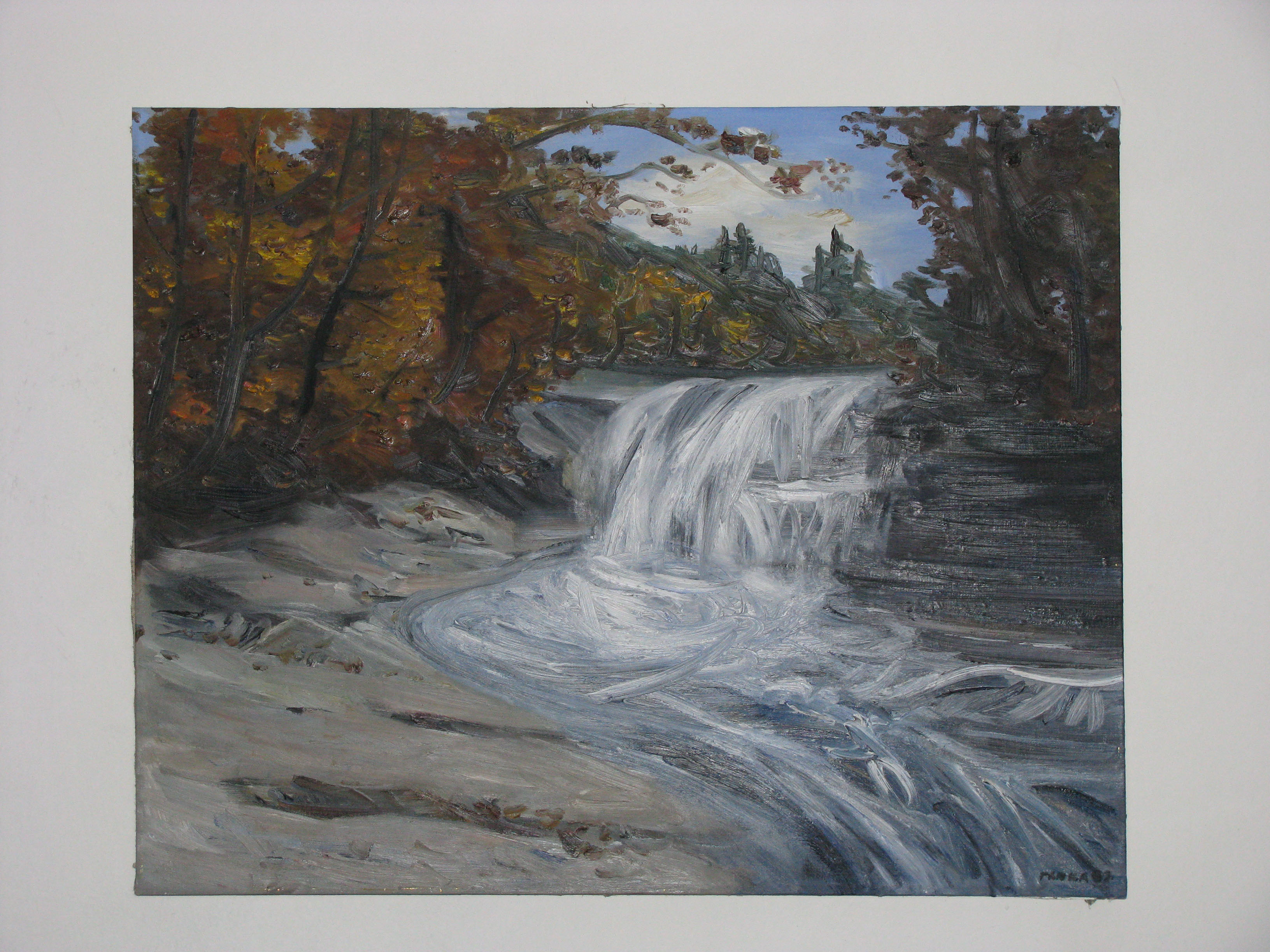 Mumlavský vodopád, 1983, olej na plátně